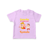 Ganesha My Guiding Light T-Shirt | Personalized Baby T-Shirt for Ganesha Devotees - LILAC - 0-5 Months Old (Chest 17")