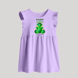 My Ganesha is Eco-Friendly Baby Frock | Custom Baby Frock for Eco-Conscious Ganesha Lovers - LILAC - 0 - 3 Months Old (Chest 17")