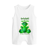 My Ganesha is Eco-Friendly Romper Suit / Sleeveless Romper | Custom Baby Romper Suit / Sleeveless Romper for Eco-Conscious Ganesha Lovers - WHITE - 0 - 5 Months Old (Chest 18")