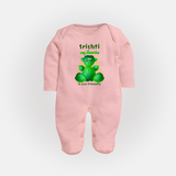 My Ganesha is Eco-Friendly Sleep Suit / Full Sleeve Body Suit | Custom Baby Sleep Suit / Full Sleeve Body Suit for Eco-Conscious Ganesha Lovers - BABY PINK - New Born (Chest 7.5")