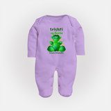 My Ganesha is Eco-Friendly Sleep Suit / Full Sleeve Body Suit | Custom Baby Sleep Suit / Full Sleeve Body Suit for Eco-Conscious Ganesha Lovers - LILAC - New Born (Chest 7.5")