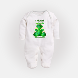 My Ganesha is Eco-Friendly Sleep Suit / Full Sleeve Body Suit | Custom Baby Sleep Suit / Full Sleeve Body Suit for Eco-Conscious Ganesha Lovers - WHITE - New Born (Chest 7.5")