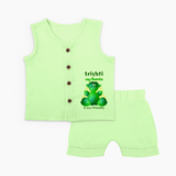 My Ganesha is Eco-Friendly Jabla Set | Custom Baby Jabla Set for Eco-Conscious Ganesha Lovers - PASTEL GREEN - 0 - 3 Months Old (Chest 9.8")