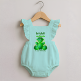 My Ganesha is Eco-Friendly Romper Frock | Custom Baby Romper Frock for Eco-Conscious Ganesha Lovers - MINT GREEN - 0 - 3 Months Old (Chest 19")