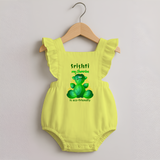 My Ganesha is Eco-Friendly Romper Frock | Custom Baby Romper Frock for Eco-Conscious Ganesha Lovers - PASTEL YELLOW - 0 - 3 Months Old (Chest 19")