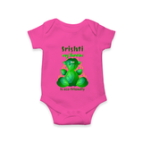 My Ganesha is Eco-Friendly Romper | Custom Baby Romper for Eco-Conscious Ganesha Lovers - HOT PINK - New Born (Chest 14")