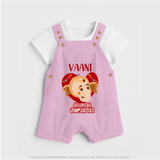Ala Re Ala Ganesha Ala Dungaree Set | Personalized Baby Dungaree Set for Ganesha Festival - BABY PINK - 0 - 5 Months Old (Chest 18")