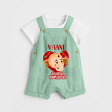 Ala Re Ala Ganesha Ala Dungaree Set | Personalized Baby Dungaree Set for Ganesha Festival - MINT GREEN - 0 - 5 Months Old (Chest 18")