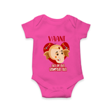 Ala Re Ala Ganesha Ala Romper | Personalized Baby Romper for Ganesha Festival - HOT PINK - New Born (Chest 14")