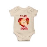 Ala Re Ala Ganesha Ala Romper | Personalized Baby Romper for Ganesha Festival - IVORY - New Born (Chest 14")