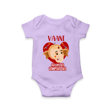 Ala Re Ala Ganesha Ala Romper | Personalized Baby Romper for Ganesha Festival - LILAC - New Born (Chest 14")