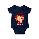 Ala Re Ala Ganesha Ala Romper | Personalized Baby Romper for Ganesha Festival - NAVY BLUE - New Born (Chest 14")