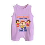 Ganapati Bappa Superstar Romper Suit / Sleeveless Romper | Custom Baby Romper Suit / Sleeveless Romper for Ganesha Celebration - LILAC - 0 - 5 Months Old (Chest 18")
