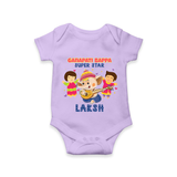 Ganapati Bappa Superstar Romper | Custom Baby Romper for Ganesha Celebration - LILAC - New Born (Chest 14")