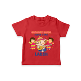 Ganapati Bappa Superstar T-Shirt | Custom Baby T-Shirt for Ganesha Celebration - RED - 0-5 Months Old (Chest 17")
