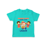 Ganapati Bappa Superstar T-Shirt | Custom Baby T-Shirt for Ganesha Celebration - TEAL - 0-5 Months Old (Chest 17")