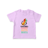 Ganapati Bappa Morya T-Shirt | Personalized Baby T-Shirt for Ganesha Devotees - LILAC - 0-5 Months Old (Chest 17")