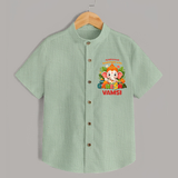 Auspicious Beginnings with Ganesha Shirt | Custom Baby Shirt for Ganesha Celebration - MINT GREEN - 0 - 6 Months Old (Chest 23")