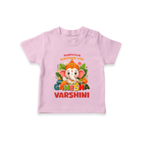 Auspicious Beginnings with Ganesha T-Shirt | Custom Baby T-Shirt for Ganesha Celebration - BABY PINK - 0-5 Months Old (Chest 17")