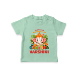 Auspicious Beginnings with Ganesha T-Shirt | Custom Baby T-Shirt for Ganesha Celebration - MINT GREEN - 0-5 Months Old (Chest 17")