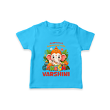 Auspicious Beginnings with Ganesha T-Shirt | Custom Baby T-Shirt for Ganesha Celebration - SKY BLUE - 0-5 Months Old (Chest 17")