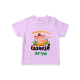 Obstacle Free with Ganesha T-Shirt | Personalized Baby T-Shirt for Ganesha Devotees - LILAC - 0-5 Months Old (Chest 17")