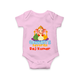 Ganapati's Favorite Romper | Custom Baby Romper for Ganesha Celebration - BABY PINK - New Born (Chest 14")