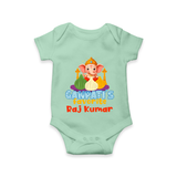 Ganapati's Favorite Romper | Custom Baby Romper for Ganesha Celebration - MINT GREEN - New Born (Chest 14")