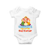 Ganapati's Favorite Romper | Custom Baby Romper for Ganesha Celebration - WHITE - New Born (Chest 14")