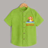 Ganapati's Favorite Shirt | Custom Baby Shirt for Ganesha Celebration - LIME GREEN - 0 - 6 Months Old (Chest 23")