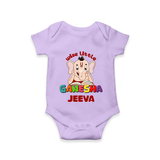 Wise Little Ganesha Romper | Personalized Baby Romper for Ganesha Festival - LILAC - New Born (Chest 14")