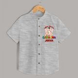 Wise Little Ganesha Shirt | Personalized Baby Shirt for Ganesha Festival - GREY - 0 - 6 Months Old (Chest 23")