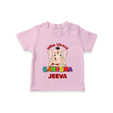 Wise Little Ganesha T-Shirt | Personalized Baby T-Shirt for Ganesha Festival - BABY PINK - 0-5 Months Old (Chest 17")