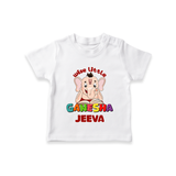 Wise Little Ganesha T-Shirt | Personalized Baby T-Shirt for Ganesha Festival - WHITE - 0-5 Months Old (Chest 17")