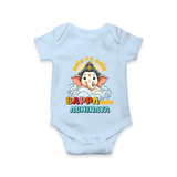 Aala Re Aala Bappa Aala Romper | Personalized Baby Romper for Ganesha Celebration - BABY BLUE - New Born (Chest 14")