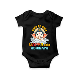Aala Re Aala Bappa Aala Romper | Personalized Baby Romper for Ganesha Celebration - BLACK - New Born (Chest 14")