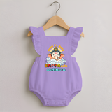 Aala Re Aala Bappa Aala Romper Frock | Personalized Baby Romper Frock for Ganesha Celebration - LILAC - 0 - 3 Months Old (Chest 19")