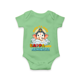 Aala Re Aala Bappa Aala Romper | Personalized Baby Romper for Ganesha Celebration - GREEN - New Born (Chest 14")
