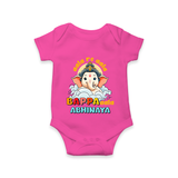 Aala Re Aala Bappa Aala Romper | Personalized Baby Romper for Ganesha Celebration - HOT PINK - New Born (Chest 14")