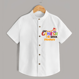 Jai Ganesha Deva Shirt | Custom Baby Shirt for Ganesha Festival - WHITE - 0 - 6 Months Old (Chest 23")