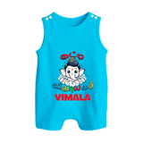 Kutty Vinayagar Romper Suit / Sleeveless Romper | Personalized Baby Romper Suit / Sleeveless Romper for Ganesha Celebration - SKY BLUE - 0 - 5 Months Old (Chest 18")