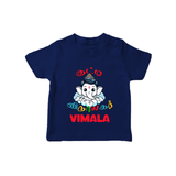 Kutty Vinayagar T-Shirt | Personalized Baby T-Shirt for Ganesha Celebration - NAVY BLUE - 0-5 Months Old (Chest 17")