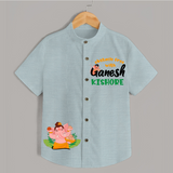 Obstacle Free With Ganesha Shirt | Personalized Shirt for Ganesha Celebration - ARCTIC BLUE - 0 - 6 Months Old (Chest 23")