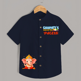 Ganpati's Favourite Shirt | Custom Shirt for Ganesha Devotees - NAVY BLUE - 0 - 6 Months Old (Chest 23")