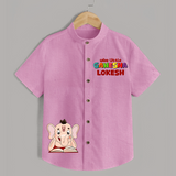 Wise Little Ganesha Shirt | Personalized Shirt for Ganesha Worship - BABY PINK - 0 - 6 Months Old (Chest 23")