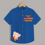 Dancing With Ganesha Shirt | Custom Shirt for Ganesha Celebration - COBALT BLUE - 0 - 6 Months Old (Chest 23")
