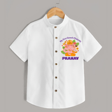 Little Ganesh Devotee Shirt | Custom Baby Shirt for First Ganesh Chaturthi - WHITE - 0 - 6 Months Old (Chest 23")
