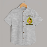 My First Ganesh Shirt | Personalized Shirt for Ganesh Chaturthi Festival - GREY - 0 - 6 Months Old (Chest 23")