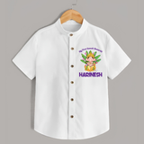 Ganesh Chaturthi Baby's First Shirt | Custom Shirt for the Festival of Ganesha - WHITE - 0 - 6 Months Old (Chest 23")