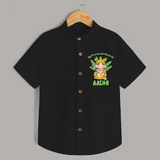 Ganesh Chaturthi Baby's First Shirt | Custom Shirt for the Festival of Ganesha - BLACK - 0 - 6 Months Old (Chest 23")